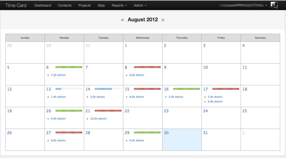 calendar view